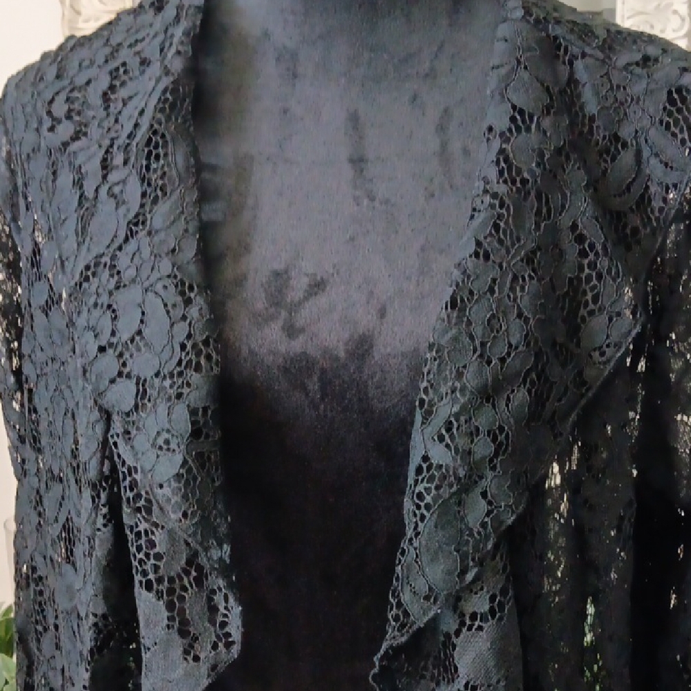 Chic Black Lace Women's Robe - Picture 10 of 12
